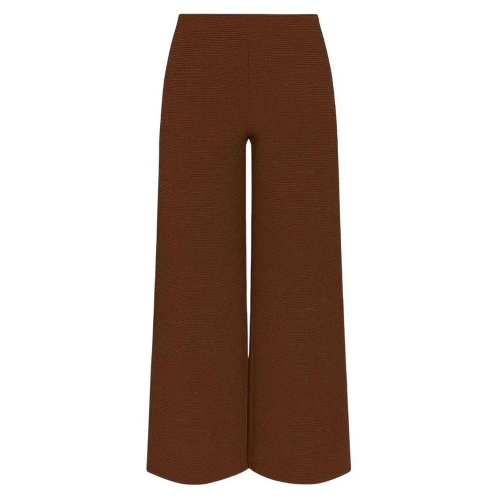 I Saw It First Womens/Ladies Textured Wide Leg Pants / Chocolate